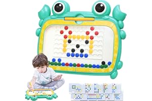 AITUITUI Planche à Dessin Magnétique à Points Jeux de Jouet Enfant 2 Ans, Crabe Tableau de Ardoise Magique, Jouets Educatifs Préscolaires pour 3 4 5 Ans Filles Garçons Cadeau d'anniversaire, Vert