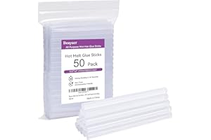 Beayuer Mini Hot Glue Sticks 7mm x 100mm 50 Pack for Most Small Hot Melt Glue Gun Clear Hot Melt Adhesive Sticks Perfect for DIY Craft Projects and Sealing
