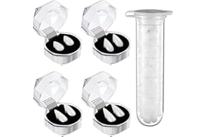 Flyftrey Zestaw 5 sztuk zębów wampira, 4 rozmiary, niestandardowe zęby wampira, sztuczne zęby, 1 rurka, klej na granulki, na imprezę Cosplay, Halloween, imprezę, rekwizyt do zębów