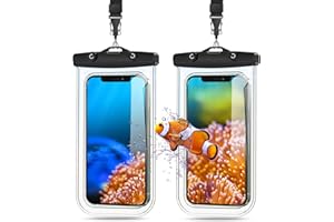 Mohard wasserdichte Handyhülle, Unterwasser IPX8 Wasserfeste Handytasche mit Umhängeband für Schwimmen & Tauchen, Waterproof Phone Case Kompatibel mit iPhone 15/14/13/12, Galaxy bis zu 7" - 2 Stück