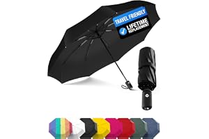 Rain-Mate Compact Travel Umbrella - Pocket Portable Folding Windproof Mini Umbrella - Auto Open and Close Button and 9 Rib Reinforced Canopy