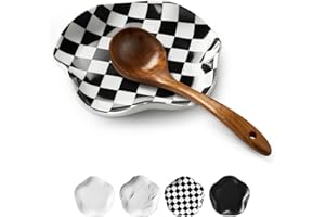 ABRUTY Spoon Rest for Stove Top, Ceramic Spoon Holder for Kitchen Counter, Modern Farmhouse Kitchen Decor Accessories for Spatula, Spoons or Tongs