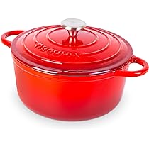 825⚜️ Cocotte Faitout Marmite en Tôle Émaillée Vintage Couleur Rouge à