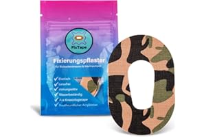 FixTape atmungsaktives Sensor-Tape für Dexcom G6 I selbstklebendes Patch mit Loch für Glukose-Sensor I hoher Trage-Komfort I hautfreundlich und wasserfest in modernen Designs I 7 Stück (Dschungel)