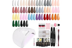 ROSALIND UV-nagellackset med 48 W UV-lampa, 20 + 4 stycken, vit, grå