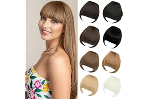 Luxiremi Clip in Pony Selle marron Face Pony Clip in Fringe Bangs Extension épaisse Faux Clip Pony Postiches pour femmes