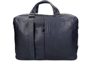 PIQUADRO Pulse Cartella organizer a due manici porta PC, Pelle, Blu Notte, 15.6" a due scomparti