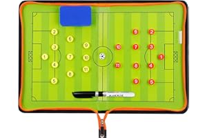 Boclay Fußball Taktiktafel Tragbar Trainer Taktikmappe Coachen Trainer-Mappe Fussball Coach-Board mit Magneten, Boardmarker, Schwamm