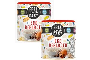 TURKEYMILK Egg Replacer Gluten Free and Vegan Bundle Containing 2 Tubs of Free 'n' Easy 135g Egg Replacer For Desserts, Cakes, Pancakes, Meringues