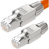 hb-digital 2 x RJ45 CAT 7 Connector Tool-Free for Ethernet LSA Network Cable Compatible with CAT 6a CAT 6 CAT 5e 10Gbps 600MH