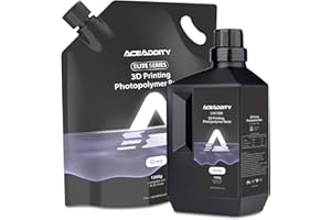 Aceaddity Elite Series Résine 3D, Résine Photopolymère 405 nm LCD/DLP Durcissement UV, Liquide D'impression 3D de Haute Précision Compatible avec Imprimante 3D 8K (Gris, 1kg+1.2kg)