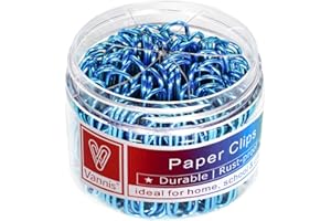 ‎VINACO Vinaco Groß Büroklammern 50MM & Büroklammern 32MM, 400 Stück Büroklammern Verschiedene Größen, Rostbeständig & Langlebig Paper Clips für Schule, Büro und Zuhause. Blau Büroklammern Set