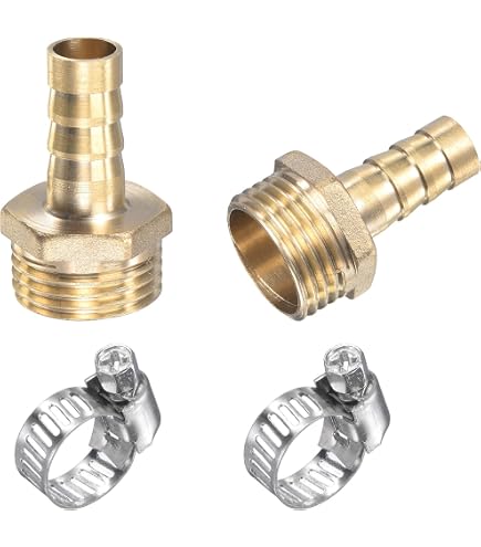 Sourcing Map Raccordo A Spinotto Per Tubo In Ottone 6mm X G1/4 Femmina – 2 Set Con Fascette Stringitubo - 3