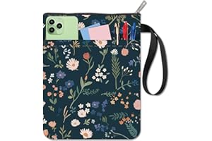 CRASPIRE Flower Book Covers Plant Book Sleeve Book Protector for Paperbacks Washable Fabric Cloth Book Cover with Zipper and Extra Sleeve Pocket for Book Lovers Classmate Gifts