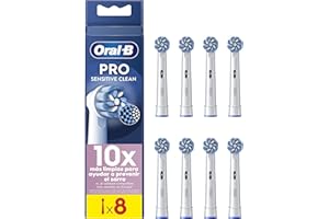 Oral-B Pro Sensitive Clean Recambios para Cepillo de Dientes Eléctrico, Pack de 8 Cabezales, Blanco - Originales