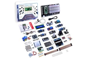 GeeekPi Raspberry Pi Pico MicroPython Programing Sensor Kit with Raspberry Pi Pico, Breadboard, I2C 1602 LCD Display Module, 8x32 Dot Matrix for Raspberry Pi Beginners & Software Engineer