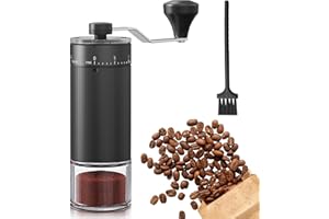 Jomdjmskes Moulin à Café Manuel, Broyeur Cafe Grain Réglable 40 Réglages, Broyeur Portable Coffee Grinder avec Brosse Nettoyage, Facile à Nettoyer pour Aeropress, French Press, Drip, Expresso