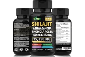 AYP DISTRIBUTION Pure Himalayan Shilajit Ashwagandha High Strength Capsule 8 in 1 Supplement with Rhodiola Rosea - 60 Vegan Capsules Food Supplement for Energy and Stress