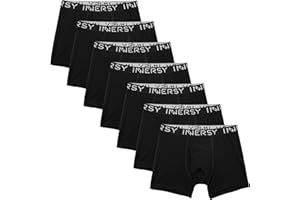 INNERSY Boys Boxers Cotton Trunks Underwear Comfy Pants Teen Underpants with Fly 8-18 Years Pack of 7