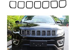 PSLER Coperture della Griglia Anteriore del Veicolo Inserti del Telaio per Compass 2021 2022 2023(Nero)