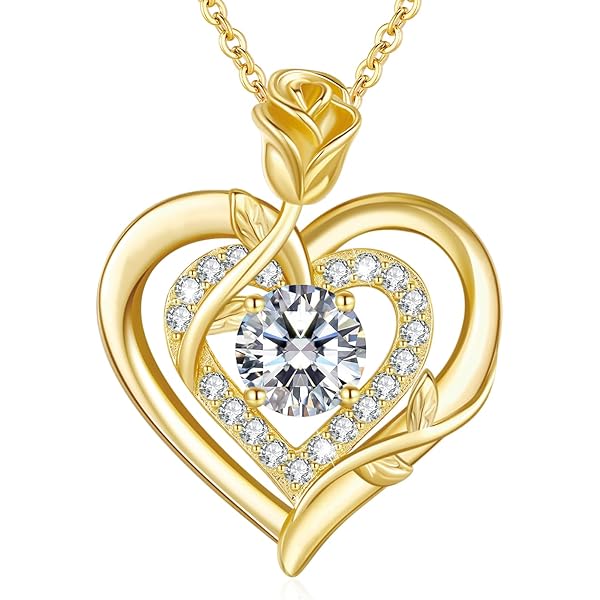 MIORE Sieradenketting voor dames, kettinghanger witgoud/geelgoud 375 9 kt met halsketting zilver 925 / verguld 18 K en diamant 0,15 Ct/ 0,25 Ct, echt gouden hanger, zilveren ketting, damessieraden