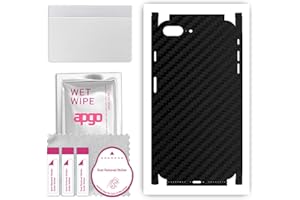 apgo Rückseite + Seiten Schutzfolie, Skin, kompatibel mit Apple iPhone 8 Plus, Hinten Displayschutzfolie aus Vinylfolie, Kratzfest, einfache Montage - Schwarzer Kohlenstoff