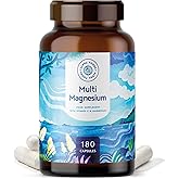 Multi Magnesium – 180 Kapseln aus bioaktiven Magnesium Supremo Supplement, Magnesium Quellen (Phyto-Magnesium, Bisglycinat, M