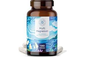 ‎ALPHA FOODS Multi Magnesium – 180 Kapseln aus bioaktiven Magnesium Supremo Supplement, Magnesium Quellen (Phyto-Magnesium, Bisglycinat, Magnesiumcitrat) - 2140mg Magnesium komplette Müdigkeit ergänzt