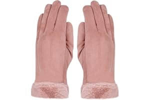 volumoon Damskie zimowe rękawiczki, rękawiczki do ekranu dotykowego, damskie wiatroszczelne antypoślizgowe rękawiczki, pluszowe wyściełane wiatroszczelne rękawiczki, eleganckie ciepłe rękawiczki dla