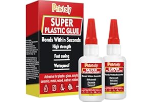 PAISTELY Super Colla Per Plastica (30g*2), Colla Per Plastica Forte Professionale Impermeabile e Resistente Al Calore, Colla Per Plastica Per l'Incollaggio Di Plastica, Vetro, Acrilico, Pvc, Metallo, ecc.