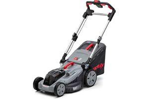 IKRA gräsklippare IB-LM 43, 3-i-1, bredd 43cm, utan 36V-batteri och laddare | Kompatibel med Bosch, rekommenderas för 600m², 30–75mm, uppsamlingskorg 52l, batterinivåindikator på handtaget, inkl mulchkit