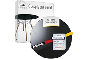 iomangio® Glasplatte Rund Ø 30 cm | Schwarze Tischplatte aus gehärtetem ESG-Sicherheitsglas | 8 mm dick – Ideal für DIY-Projekte, Glastische und als Kamin Glasplatte