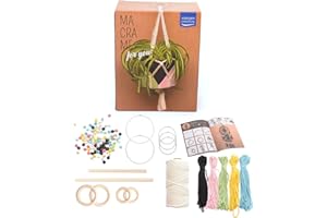 Vaessen Creative Kit Macramé, comprenant du Fil à Macramé de plusieurs Couleurs, des Perles, des Chevilles en Bois, des Anneaux en Bois et Métal, pour Réaliser des Attrape-Rêves et Autres