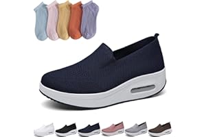 CHAGOO Lot de 5 paires de chaussures de marche orthopédiques à coussin d'air pour femme - En coton respirant