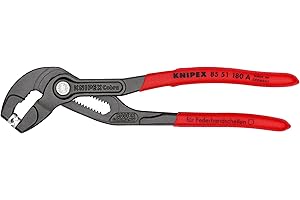 Knipex Alicate para abrazaderas gris atramentado, recubiertos de plástico antideslizante 180 mm (cartulina autoservicio/blíster) 85 51 180 A SB