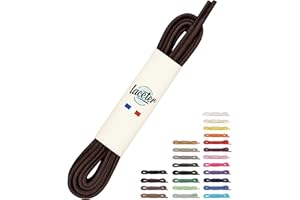 Laceter Lacets Ronds Cirés Fins 2,4mm pour Chaussures de Ville - Lacet Idéal pour Derbies, Richelieu, Bottines Cuir, Mocassins - Style Habillé Élégant et Résistant