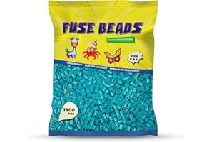Benny Beads Bügelperlen 1500 Stück, Midi-Größe 5mm, Kreatives Bastelzubehör DIY Fuse Beads (Türkis)