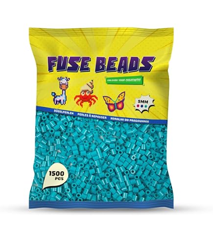 Vaessen Creative Perline Da Fusione – 1100 Pezzi Giallo Neon – Perline Hama Per Bambini E Fai Da Te