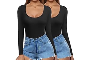 Ekouaer Tshirt Femme Hsous-vêtement Thermique à Manches Longues Hiver 2pcs, S-XXL