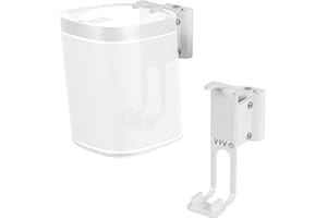 VIVO White Dual Wall Mount Brackets Designed for Sonos One, SL, and Play:1 Audio Speakers | Adjustable Mounting for 2 Sonos Speakers (MOUNT-PLAY1W)