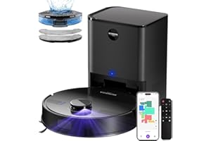‎MONSGA MONSGA Saugroboter mit Wischfunktion, 3.5L Staubsauger Roboter mit Absaugstation, 5000Pa Saugkraft, 180Min Laufzeit, LiDAR Navigation, Starke Saugkraft ideal für Teppich und Tierhaare, APP Steuerung