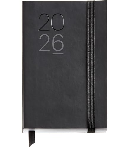 Agenda Semainier De Poche Miquelrius 2026 - 105x74 Mm, Couverture Similicuir Rose, Fermeture élastique, Trilingue - 7