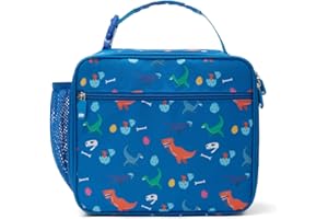 AOTM Isolierte Lunchtasche Kinder, Niedlich Kleine Kühltasche für Jungen Mädchen, Tragbar Wasserdicht Lunchbox Tasche, Thermische Lunch Tasche für Schule/Picknick(Dinosaurier)