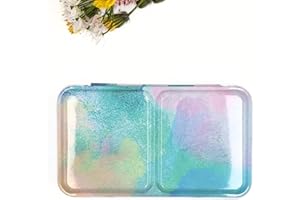 My Rock Way Palette de Peinture Day Dreaming Vide en métal pour Aquarelle 12 Demi-Godets ou 6 Godets avec Palette de mélange et Anneau de Pouce. Boîte d'aquarelle de Voyage, Parfait pour Un Cadeau