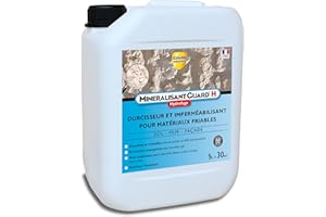 GUARD INDUSTRIE - Durcisseur Invisible Minéralisant Guard H - Imperméabilisant Hydrofuge Effet Perlant Haute Performance, Anti Poussière, Stop Effritement - Fabrication Française - 5 L - Traite 30m2