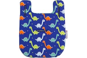 CuddleCo Comfi-Cush Universal Baby Stroller Cushion - Padded Memory Foam Pram Liner for Good Posture - Ideal Pushchair Liner for Parents Seeking Comfort and Support - Dinosaur Fun