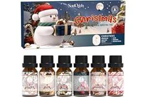 ‎SOULORIGIN SoulOrigin Weihnachts ätherische Öle Set, Duftöl Set für Öl Diffuser, Duftöl Kerze Herstellung 6x10ml-Weihnachtskuchen, Eier, Süßigkeiten Canes, Lebkuchen, Mistel und Weihnachtspudding