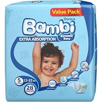 Sanita Bambi Baby Diapers Value Pack Size 5, X-Large, 12-22 KG, 28 ...