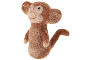 GURU SHOP Handgemachte Fingerpuppe aus Filz - AFFE, Wolle, 9x4x3 cm