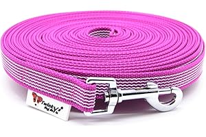 Laisse en caoutchouc Twinkys Dog Style - 20 mm de large - Pour chien jusqu'à 50 kg - Plusieurs coloris disponibles - 1 à 30 m - Qualité supérieure - Sans poignée